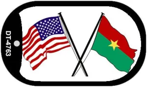American Burkina Flag Metal Novelty Dog Tag Necklace DT-4763