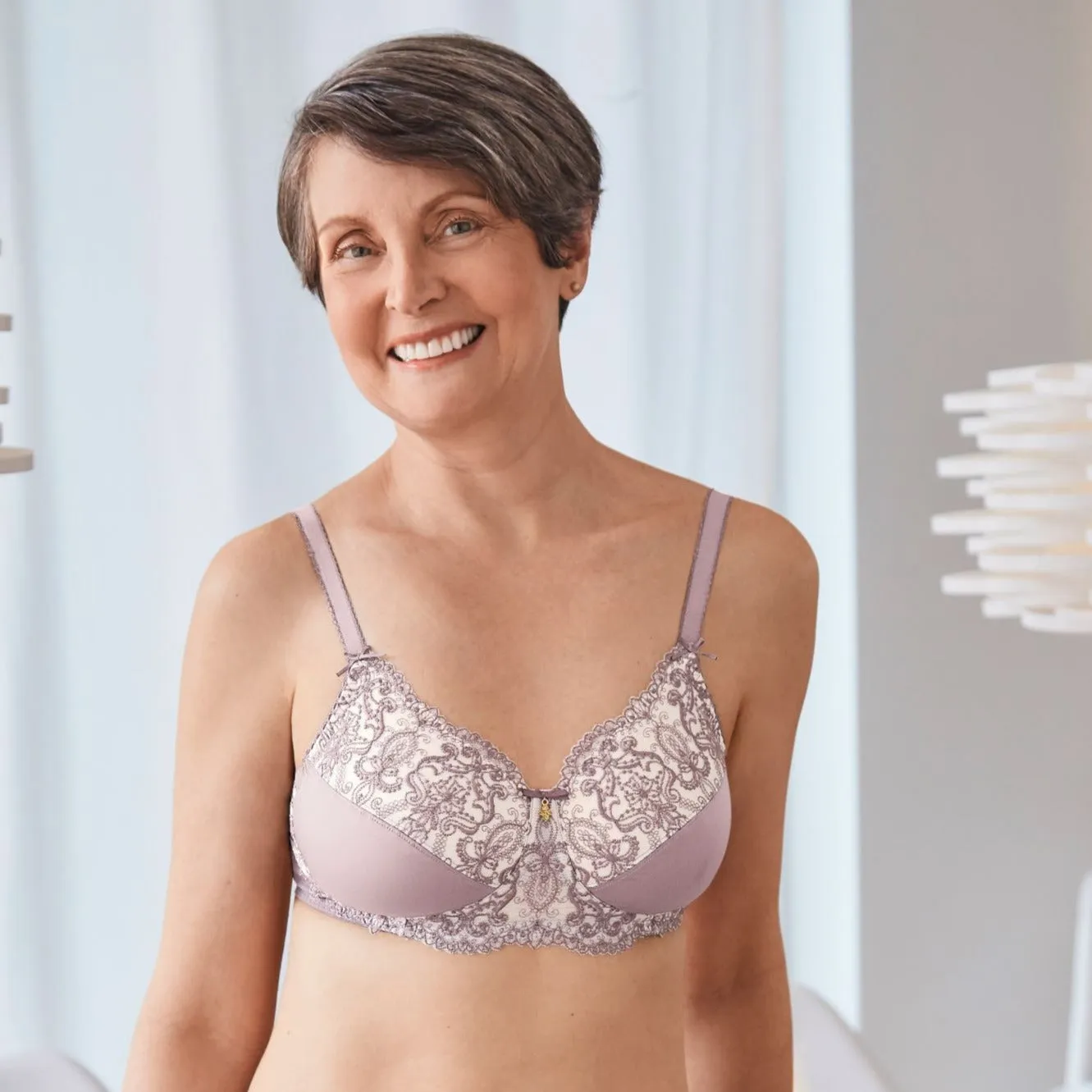 Amoena Estelle Non-wired Bra - Mauve / light rose - 44635