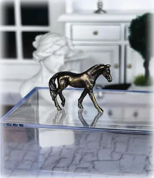 Brass Horse Ornament - Trotting - Miniature