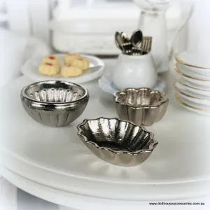 Bundt Pans/Jelly Moulds - Silver - Miniature
