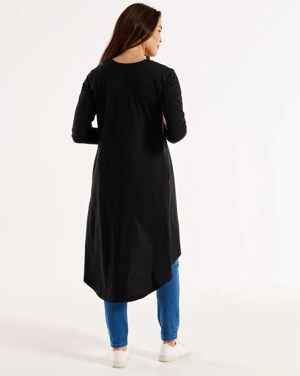 Byron Loose Long Sleeve Cotton Cardigan - Black