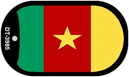 Cameroon Flag Scroll Metal Novelty Dog Tag Necklace DT-3985