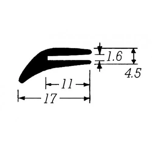 COR 1505 FINNED EPDM EDGE TRIM