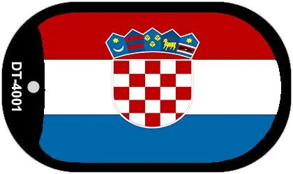 Croatia Flag Scroll Metal Novelty Dog Tag Necklace DT-4001