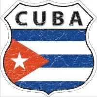 Cuba Flag Highway Shield Novelty Metal Magnet HSM-227