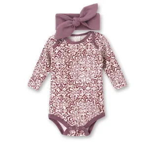 Damask Bodysuit   Headband Set
