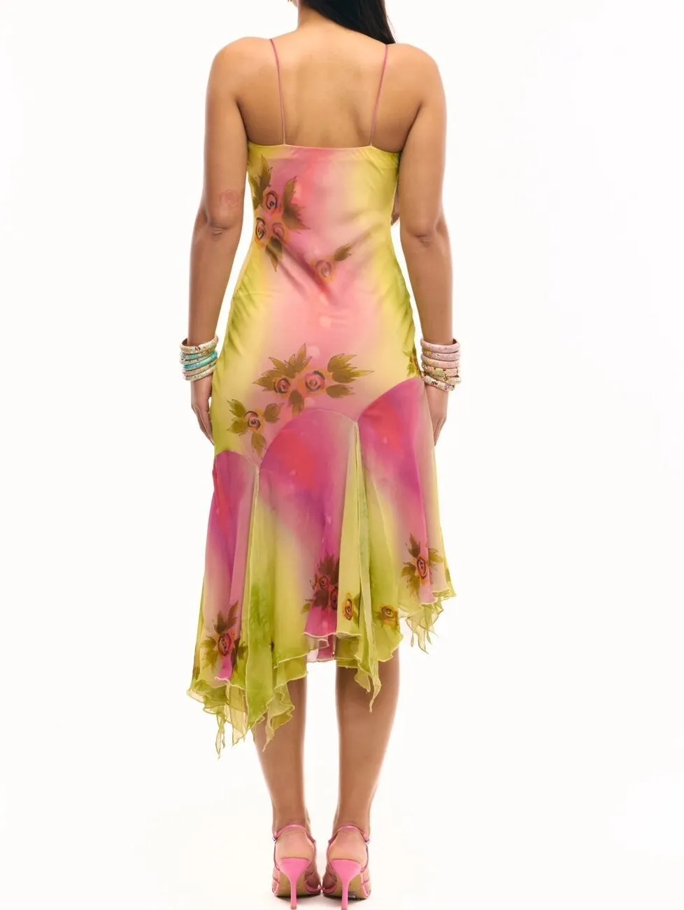 Ruffled Hem Slip Dress